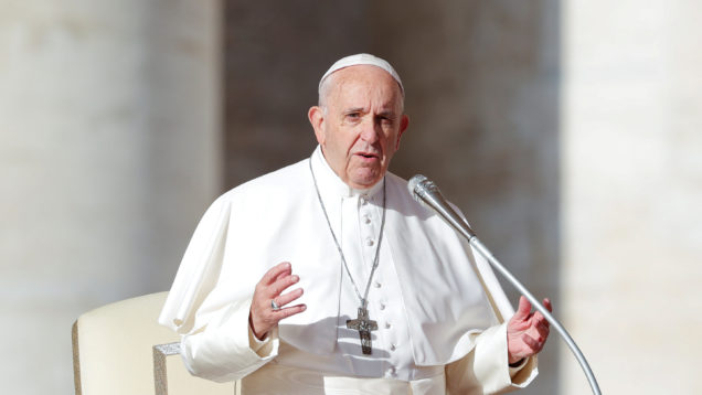FILE PHOTO: Pope Francis leads the weekly general audience in Saint Peter’s square at the Vatican