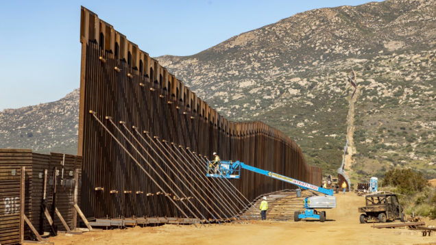Construction Continues on the Replacement Border Wall near the T