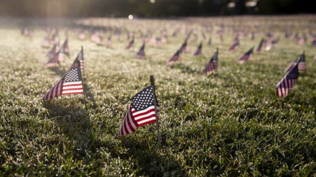 Thousands of US national flags memorialize COVID-19 deaths in the United States