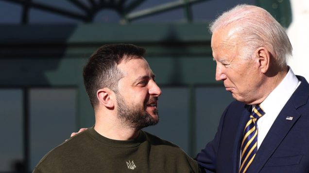 Ukrainian President Zelensky meets with US President Biden