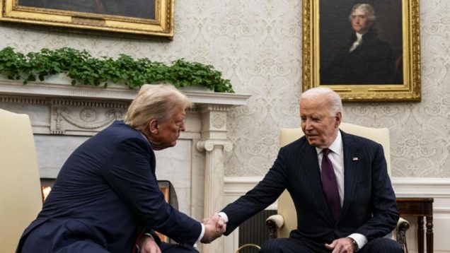 US President Biden hosts President-elect Trump at the White House