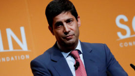 FILE PHOTO: Kevin Warsh speaks during the Sohn Investment Conference in New York City