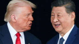 FILE PHOTO: U.S. President Donald Trump meets with Chinese President Xi Jinping on the sidelines of the APEC summit, in Busan